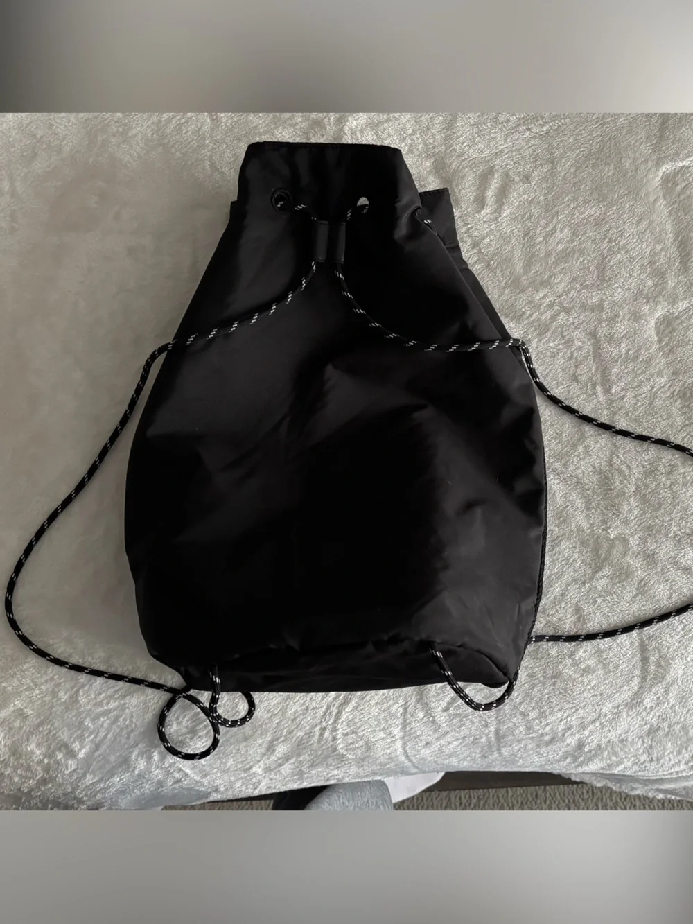 PINK Victoria's Secret Black Drawstring Mesh Backpack